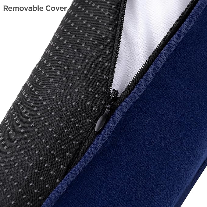 Sunolga 38" Door Draft Stopper Blocks Hot Cold Air with Removable Washable Cover for Gaps Up to 3", All-Season Noise and Wind Seal for The Bottom of Door and Window, Blue