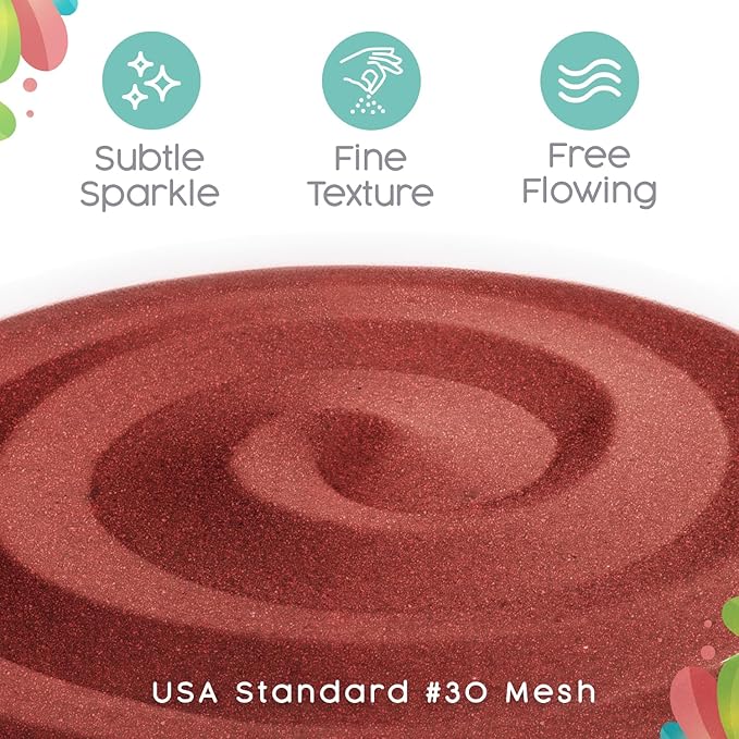 Sandsational Sparkle Apple Red Unity Sand -1.5 LB (22 oz), Red Colored Sand for Weddings, Vase Filler, Home Décor, Crafts, and More