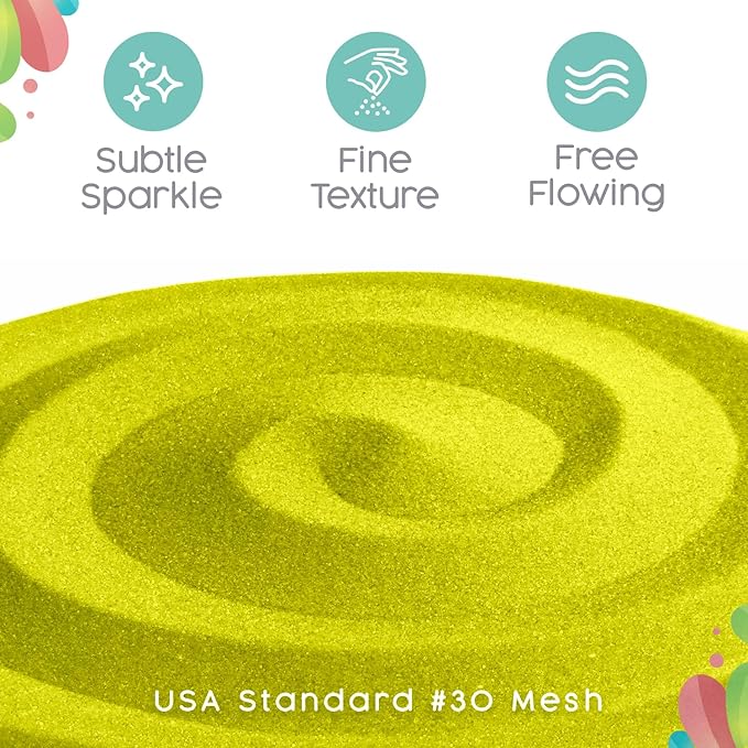 Lemon Lime Unity Sand, 1 LB (16 oz), Colored Sand for Weddings, Vase Filler, Home Décor, Craft Sand, and More