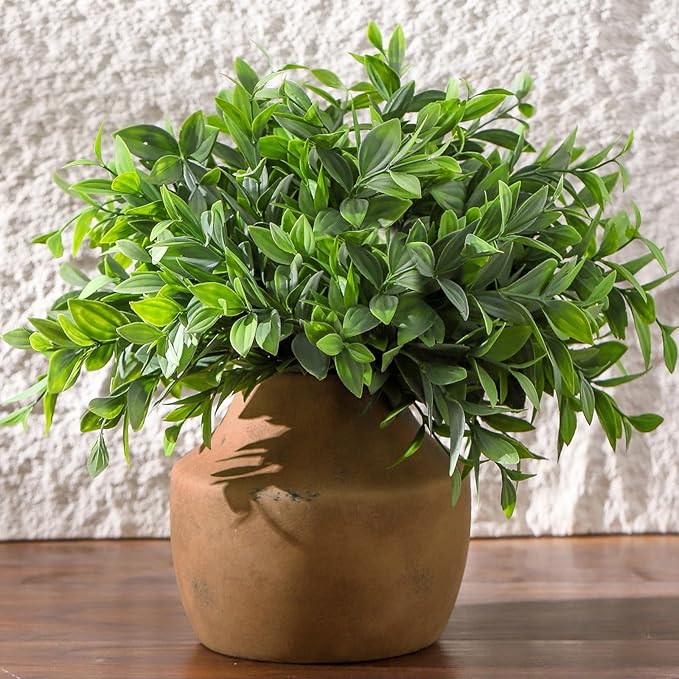 Mitt&Ditt Ceramic Flower Vase, 5.3 inch Pottery Farmhouse Rustic Vase, Handcrafted Weathered Vases, Small Flower Terracotta Vases for Home Decor, Living Room, Table, Shelf, Mantel