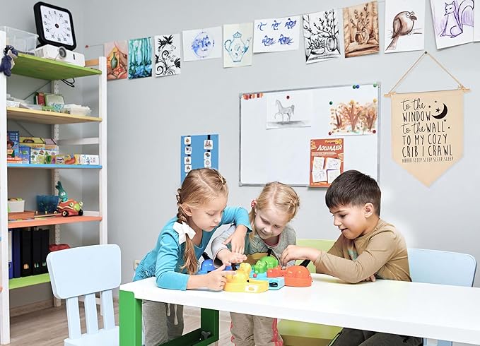 to the Window to the Wall-Sign Above Crib-Baby Flag Wall Decor Gifts for Baby Girls Boys Kids-Canvas Hanging Pennant Banner Sign Gifts for Nursery Baby Room Playroom Bedroom Front Door