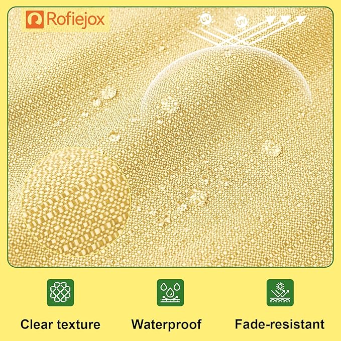 Waterproof Bench Cushion 42 Inch - Oliven Fabric, High-Density Foam, Non-Slip Bottom, Soft Durable Outdoor Tufted Long Seat Cushion for Window Garden Furniture (Yellow, 42x16x4 Inch)