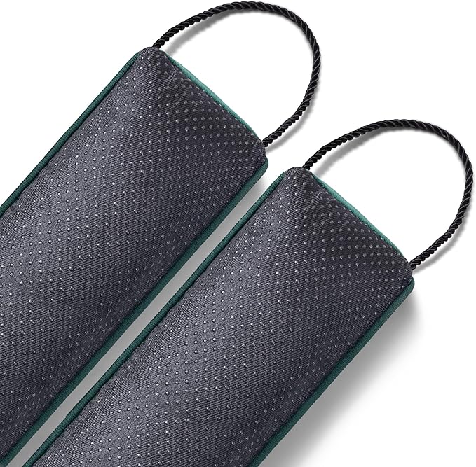 Sunolga 38 Inch Door Draft Stopper with Removable Cover for Gaps Up to 3 Inch, Machine Washable Noise and Air Blocker for Bottom of Door and Window, Dark Green