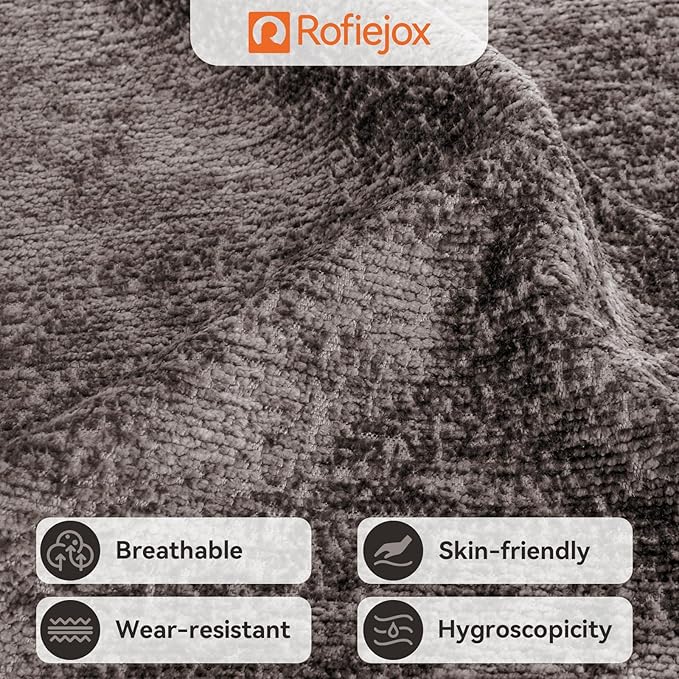 Bench Cushion 45 Inch - Luxury Chenille, High-Density Memory Foam, Non-Slip Bottom, Soft Durable Indoor Tufted Long Seat Cushion for Window Garden Furniture (Brown, 45x18x4 Inch)