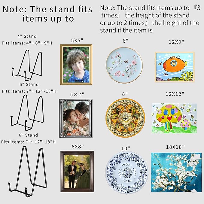 Birity 32 pcs 4.5in Plate Stands for Display,Metal Plate Holders Display Stands Can Be Used for Picture Stand,Book Stands for Display,Plate Display Stands,Easel,Photo Frame Stands,Desktop Stand