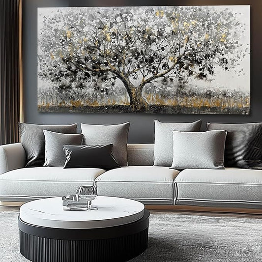 SDYA Tree Prints for Wall Decor Gold Large Paintings Vintage Home Decor 29"x58" Kitchen Pictures for Wall Artwork for Living Room