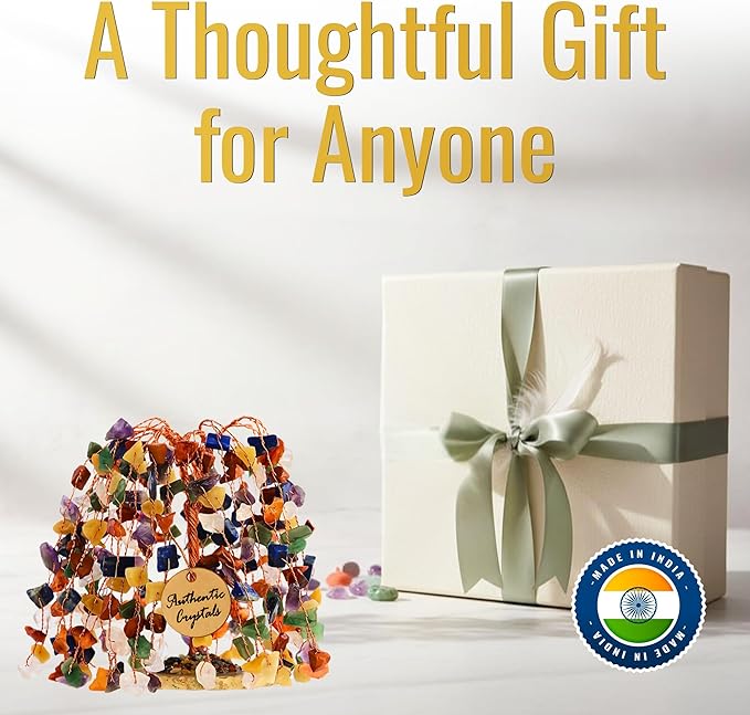 7 Chakra Crystal Tree of Life – Handmade Healing Crystals and Crystals and Healing Stones Money Tree for Home & Office Decor – Feng Shui Gift for Wealth & Prosperity