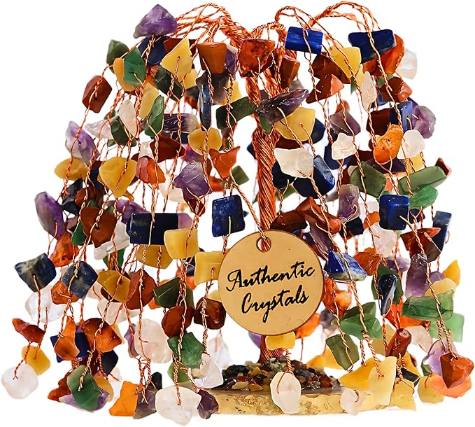 7 Chakra Crystal Tree of Life – Handmade Healing Crystals and Crystals and Healing Stones Money Tree for Home & Office Decor – Feng Shui Gift for Wealth & Prosperity
