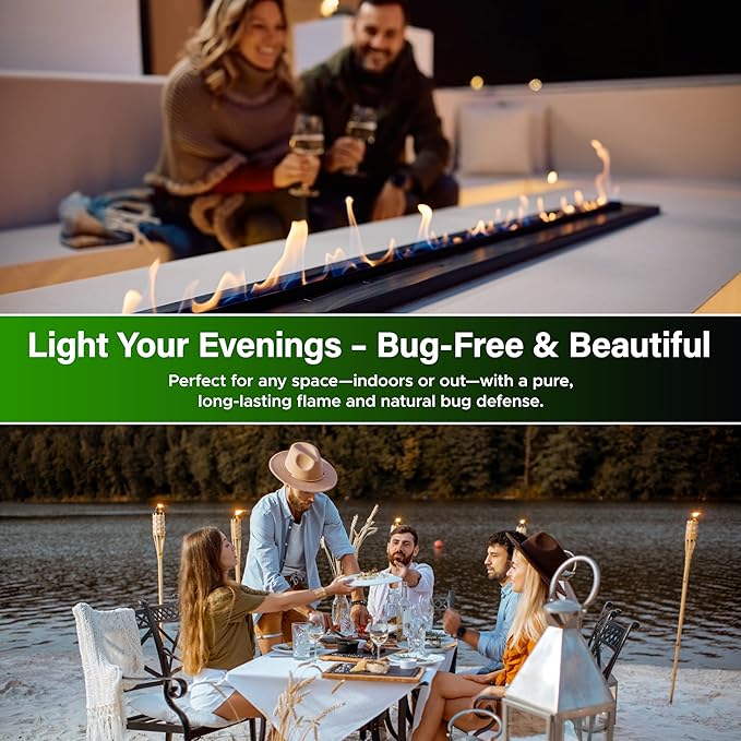 Firefly Tiki Torch Fuel – Clean-Burning Outdoor Lamp Oil for Tiki Torches and Lanterns. Low Smoke, Eucalyptus Formula, Long-Lasting – Outdoor Patio & Garden Use - 1 Gallon