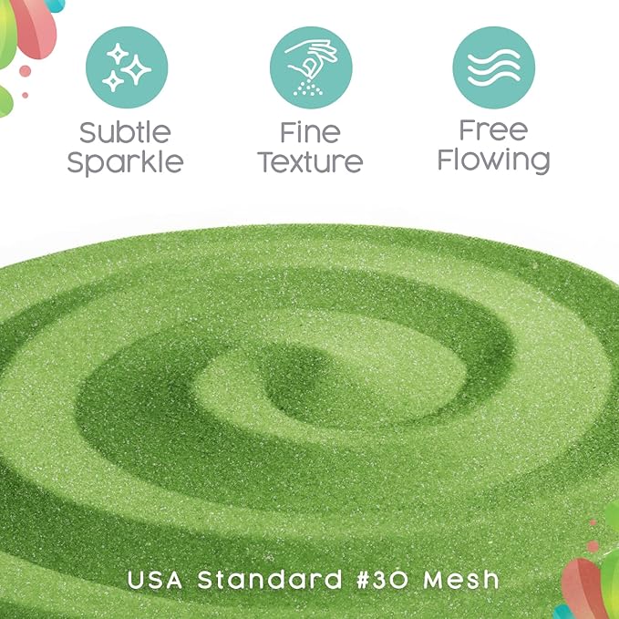 Lime Green Unity Sand, 1 LB (16 oz), Colored Sand for Weddings, Vase Filler, Home Décor, Craft Sand, Aquarium Sand, and More
