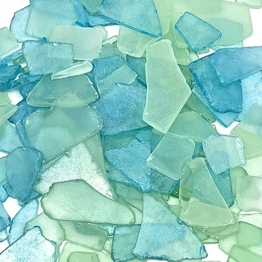 Tumbler Home Sea Glass for Crafts, Decor & Vase Filler, 25oz Frosted Aqua & Mint Seaglass Pieces, Recycled Beach Glass in Bulk and Smooth Seaglass for DIY Art, Coastal Decor, and Jewelry Making