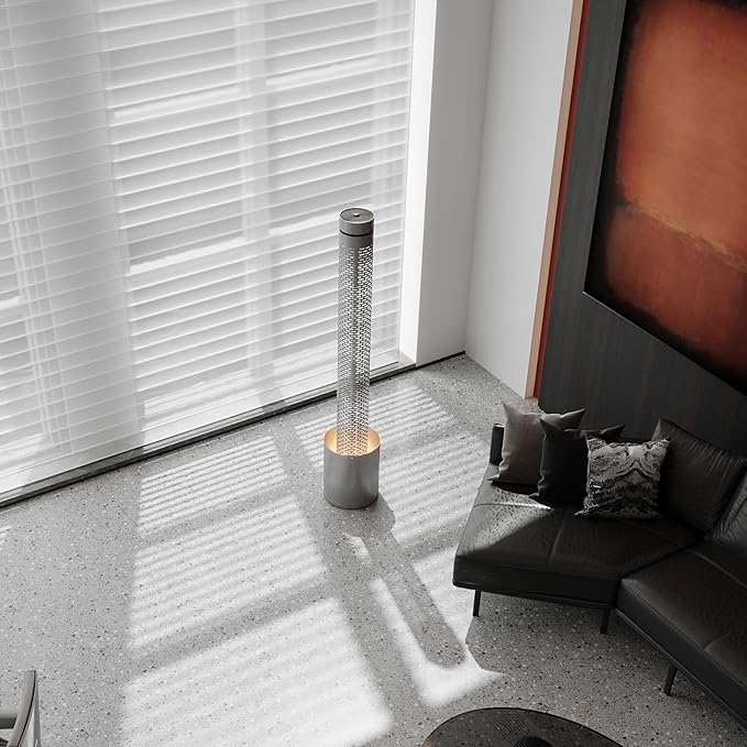 59.8" Modern Water Fountain Indoor, Minimalist Metal Waterfall Fountain with LED Light, Aesthetic Luxury Water Feature, Romantic Decor for Office & Home