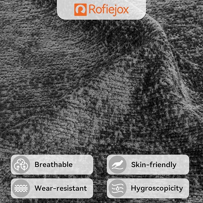 Bench Cushion 45 Inch - Luxury Chenille, High-Density Memory Foam, Non-Slip Bottom, Soft Durable Indoor Tufted Long Seat Cushion for Window Garden Furniture (Dark Gray, 45x18x4 Inch)