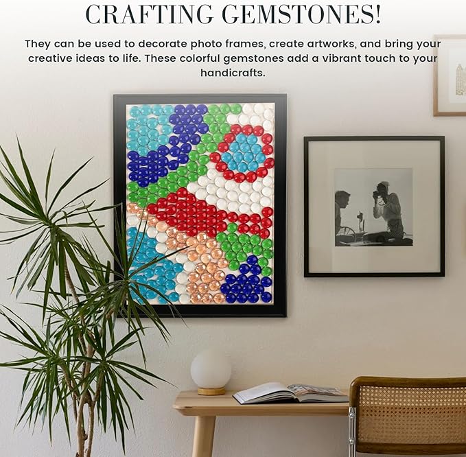 FUTUREPLUSX 5 Lb Clear Flat Glass Marbles, 500PCS Clear Flat Gems Transparent Aquarium Pebbles Vase Filler Beads Table Scatters