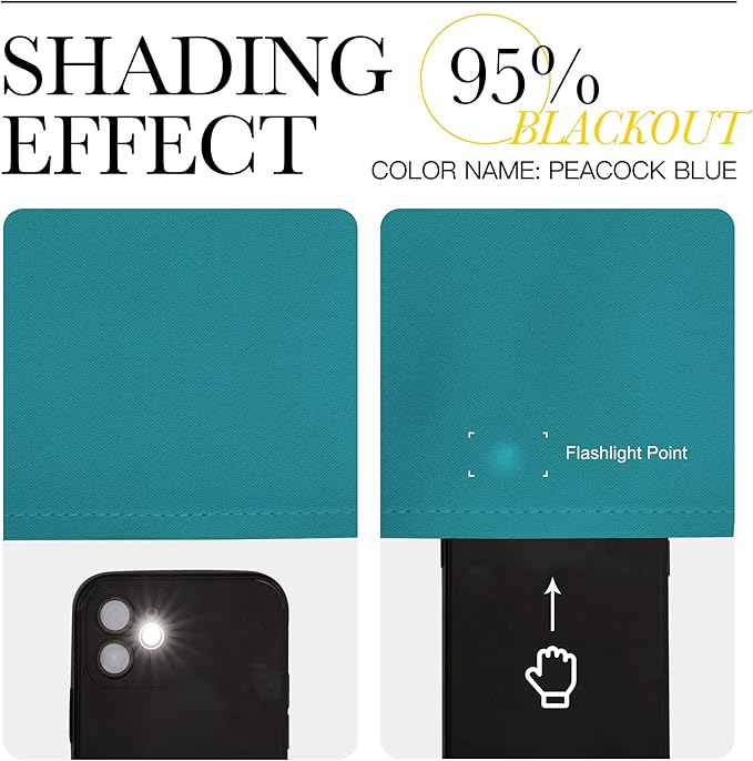 NICETOWN Room Darkening Curtains 95 inch Length 2 Panels, Thermal Insulated Grommet Blackout Curtains for Modern Casual Elegant Bedroom Kids Room Theme Decoration (Peacock Teal, 2 Pieces, W42)