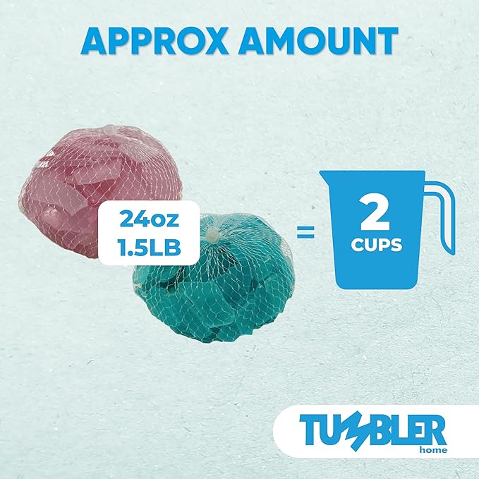 Tumbler Home Sea Glass for Crafts, Decor & Vase Filler, 25oz Frosted Aqua & Pink Seaglass Pieces, Recycled Beach Glass in Bulk and Smooth Seaglass for DIY Art, Coastal Decor, and Jewelry Making