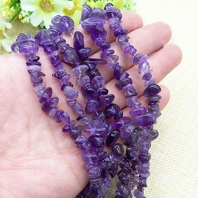 JOHOUSE Polished Gem Stones Rocks Crystals 1 Lb/450g Natural Tumbled Stones Amethyst Crystal Chips Bulk for Fish Tank Rocks Gravel, Vase Filler, Plants Decor