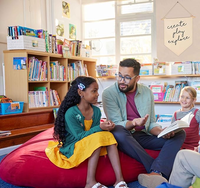 Create Play Explore-Sign Above Crib-Flag Wall Decor Gifts for Baby Boys Girls Kids-Canvas Hanging Pennant Banner Wall Decor Gifts for Nursery Baby Room Playroom Homeschool Reading Room Bedroom