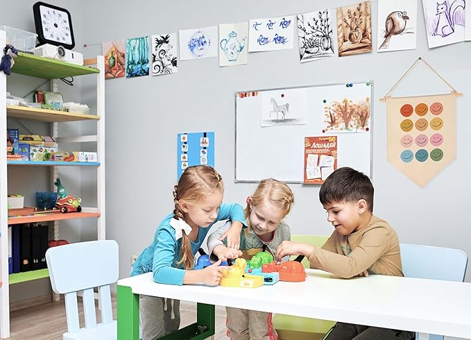 Smiley Face-Gifts for Boys Girls Kids-Canvas Hanging Flag Pennant Banner Wall Decor Gifts for Classroom Nursery Homeschool Baby Room Playroom Reading Room Bedroom Front Door-Baby Present Shower