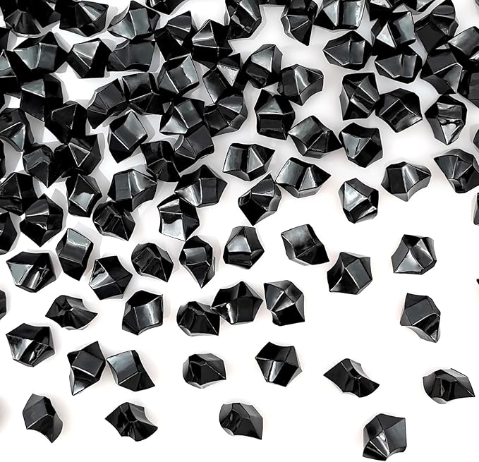 Black Vase Fillers for Home Decor, Fake Crushed Ice Cubes, Vase Fillers, 150 pcs Reusable Fake ice Cubes for Photography Accessories Props Decoration for Wedding