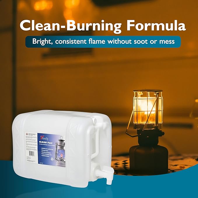 Firefly Kosher Clean Fuel Lamp Oil - Smokeless, Virtually Odorless, and - Long-Lasting Burn Time for Indoor & Outdoor Lamps - 5 Gallons - Made in USA