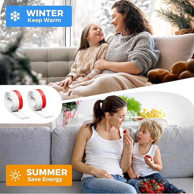 GroTheory 2 Pack Door Draft Stopper, Under Door Sweep for Exterior & Interior Doors, Weather Stripping Door Seal, Garage Window Blocker Noise Cold Air Insulation, Draft Guard White 2" W x 39" L