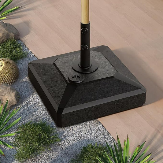 PURPLE LEAF Patio Market Umbrella Base PL245ML Outdoor Table Umbrellas Stand Weighted Square Base, 21.65" x 21.65"