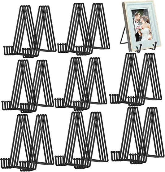 Birity 32 pcs 4.5in Plate Stands for Display,Metal Plate Holders Display Stands Can Be Used for Picture Stand,Book Stands for Display,Plate Display Stands,Easel,Photo Frame Stands,Desktop Stand