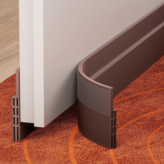 GroTheory 2 Pack Door Draft Stopper, Under Door Draft Blocker, Soundproof Door Sweep Weather Stripping for Doors, 39" L x 2" W Brown, Home Improvement for New Home