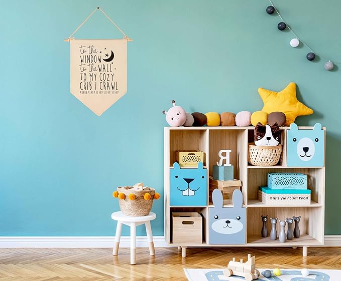 to the Window to the Wall-Sign Above Crib-Baby Flag Wall Decor Gifts for Baby Girls Boys Kids-Canvas Hanging Pennant Banner Sign Gifts for Nursery Baby Room Playroom Bedroom Front Door