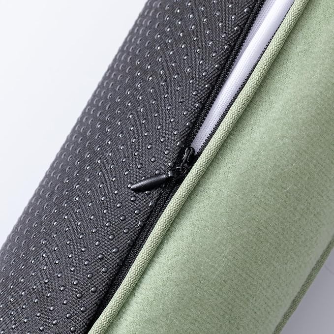 Sunolga 38 Inch Door Draft Stopper with Removable Cover for Gaps Up to 3 Inch, Machine Washable Noise and Air Blocker for Bottom of Door and Window, Light Green