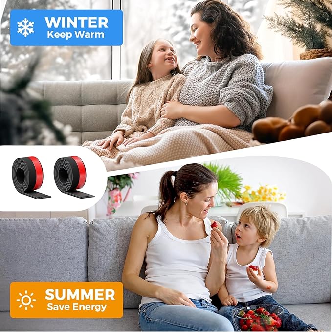 GroTheory 4 Pack Under Door Draft Stopper, Home Improvement, Weather Stripping Door Seal, Bottom of Door Sweep, Garage Window Blocker Noise Dust Insulation Draft Guard, 39" L, Black