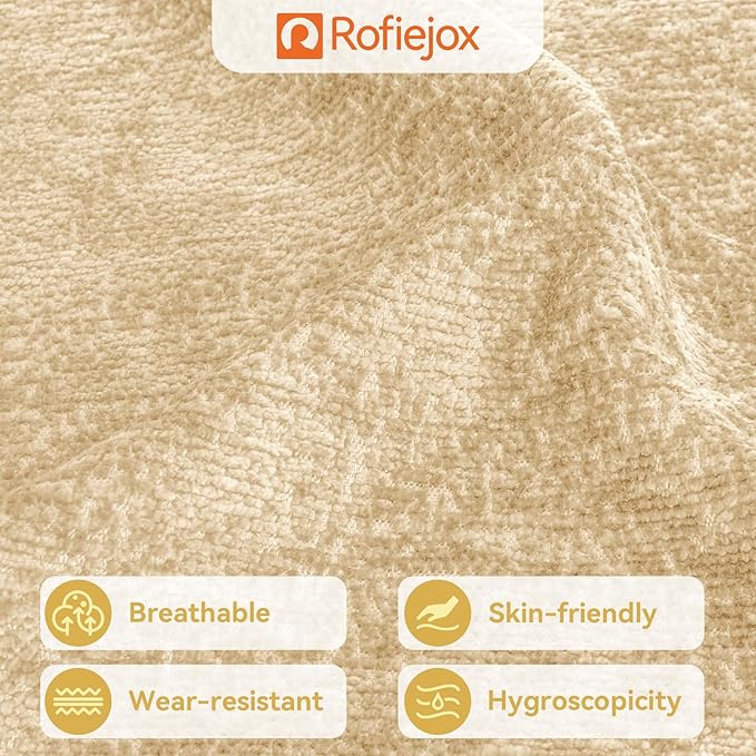 Bench Cushion 36 Inch - Luxury Chenille, High-Density Memory Foam, Non-Slip Bottom, Soft Durable Indoor Tufted Long Seat Cushion for Window Garden Furniture (Ivory, 36x14x4 Inch)