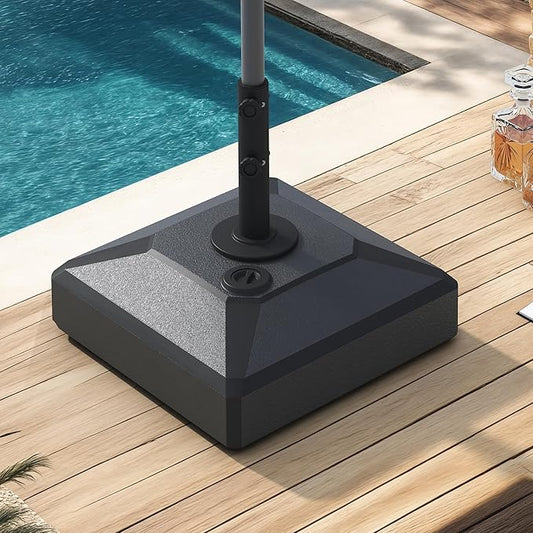 PURPLE LEAF HDML32 Patio Market Umbrella Stand Base with Wheels - 115 lbs Outdoor Table Umbrella Base with Sand/Water, 19.7 "X 19.7" X 3.94"