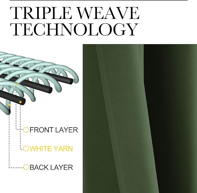 NICETOWN Dark Green Blackout Cafe Satin Curtains for Small Windows, 42" Wide by 84" Long, 2 Panels, Grommet Noise Reducing Faux Silk Blackout Drapes for Dining Room
