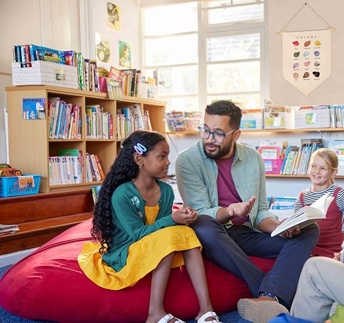 Color Learning-Sign Above Crib-Flag Wall Decor Gifts for Baby Boys Girls Kids-Canvas Hanging Pennant Banner Wall Decor Gifts for Classroom Nursery Baby Room Playroom Homeschool Reading Room Bedroom