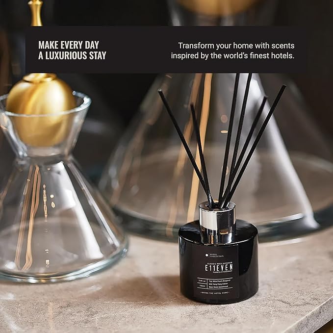 Hotel Collection - Sweetest Taboo - Reed Diffuser Set - Luxury Aromatherapy - Lemon Creme, Pomegranate & Raspberry, White Woods & Floral Peony - Essential Oil Diffusers - Shelf Decor - 100mL/3.5 FL oz