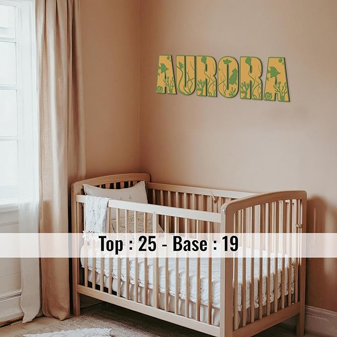 Name Sign For Nursery, Boho Nursery Sign, Family Name Signs, 3D Wall Art for Children & Kids Rooms, Baby Shower, First birthday gift (Sea Animals)