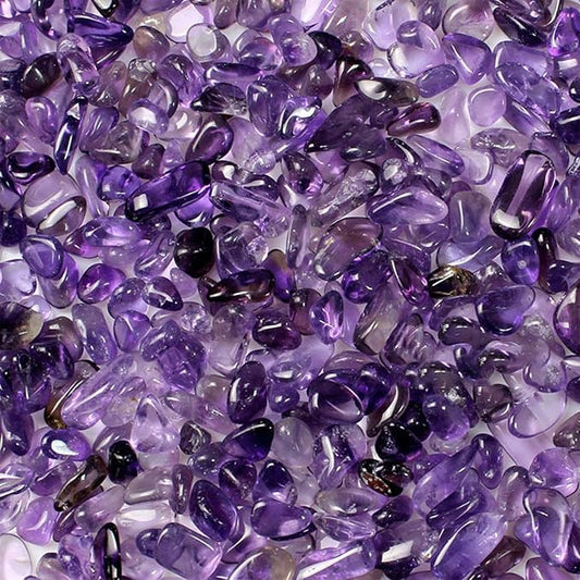 JOHOUSE Polished Gem Stones Rocks Crystals 1 Lb/450g Natural Tumbled Stones Amethyst Crystal Chips Bulk for Fish Tank Rocks Gravel, Vase Filler, Plants Decor