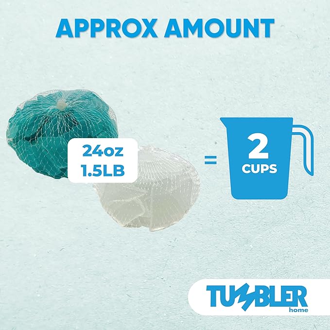 Tumbler Home Sea Glass for Crafts, Decor & Vase Filler, 25oz Frosted Aqua & White Seaglass Pieces, Recycled Beach Glass in Bulk and Smooth Seaglass for DIY Art, Coastal Decor, and Jewelry Making