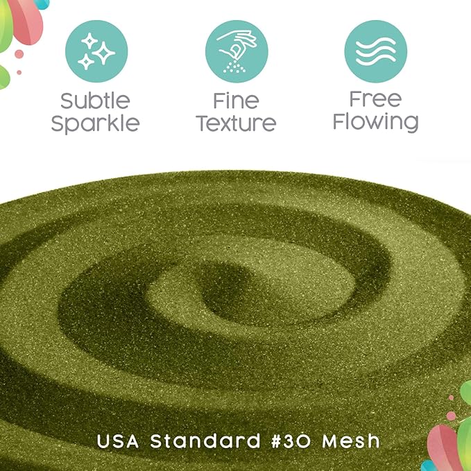 Fern Green Unity Sand, 1 LB (16 oz), Colored for Weddings, Vase Filler, Home Décor, Craft, and More