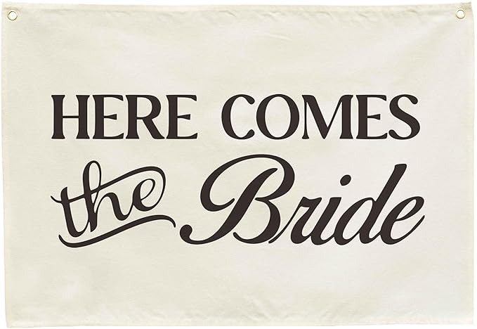 Bachelorette Party Wall Decor -Bridal Shower Gift for Bride-Welcome Decoration - Wedding Decoration Accessories-Hanging Rectangle Banner Flag Poster Wall Decor-Here Comes The Bride-28.5"L×20"W