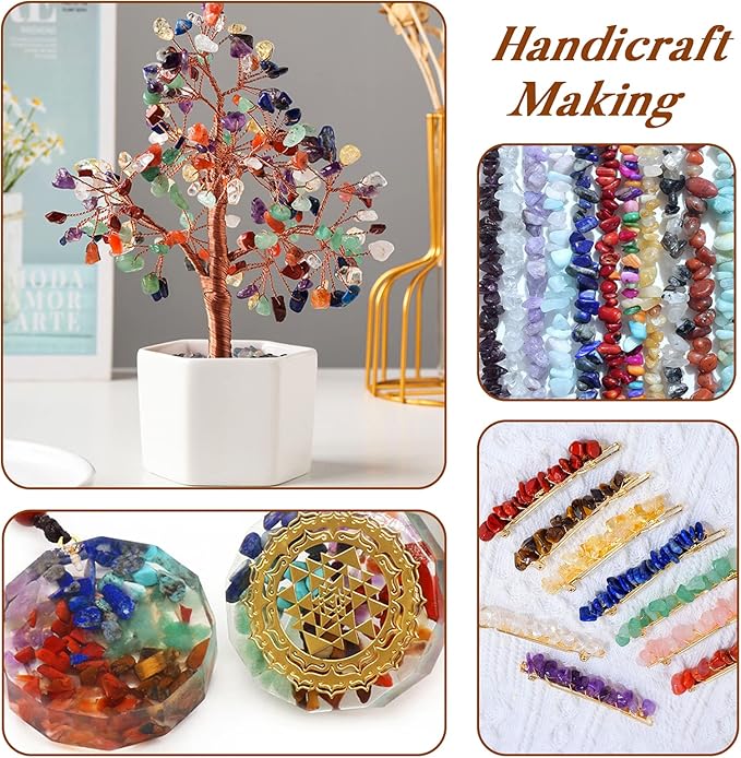 QICQDRAM Polished Gem Stones Rocks Crystals 0.9 Lb/405g Natural Tumbled Stones Tiger's Eye Crystal Chips Bulk for Healing Crystals & Fish Tank Rocks Gravel, Vase Filler, Plants Decor