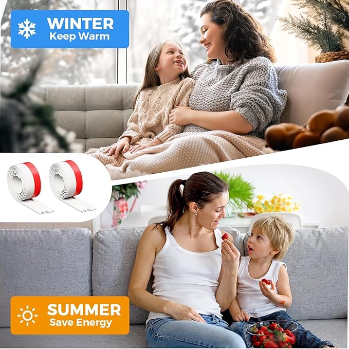 GroTheory 6 Pack Door Draft Stopper, Under Door Sweep for Exterior & Interior Doors, Weather Stripping Door Seal, Garage Window Blocker Noise Cold Air Insulation, Draft Guard White 2" W x 39" L