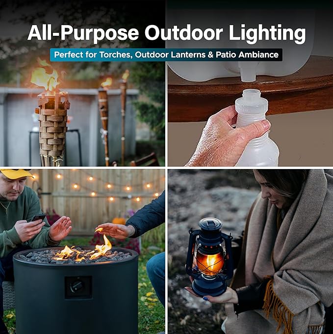 Firefly Kosher Clean Fuel Lamp Oil - Smokeless, Virtually Odorless, and - Long-Lasting Burn Time for Indoor & Outdoor Lamps - 5 Gallons - Made in USA