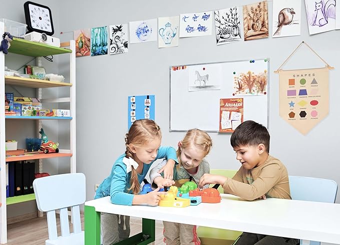 Shapes Learning-Sign Above Crib-Flag Wall Decor Gifts for Baby Boys Girls Kids-Canvas Hanging Pennant Banner Wall Decor Gifts for Nursery Classroom Baby Room Playroom Homeschool Reading Room Bedroom