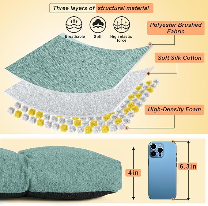 Bench Cushion 45 Inch - Polyester Brushed, High-Density Foam, Non-Slip Bottom, Soft Durable Indoor Tufted Long Seat Cushion for Window Garden Furniture (Light Green, 45x18x4 Inch)