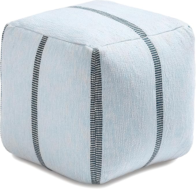 Anji Mountain 100% Handmade & Handcrafted Comfortable Home Décor Pouf Ottoman Footrest for Living Room, Bedroom, Nursery, Kidsroom, Patio Furniture - (20" x 20" x 20" - Omphalodes)