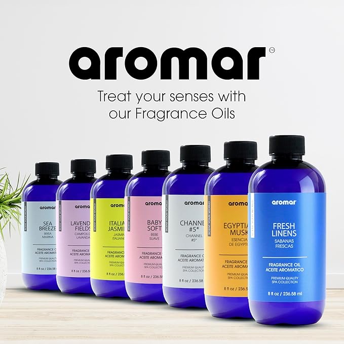 AROMAR Premium Fragrance Oil - Essential Oil for Diffusers & Home Aromatherapy - Italian Jasmine - 8oz