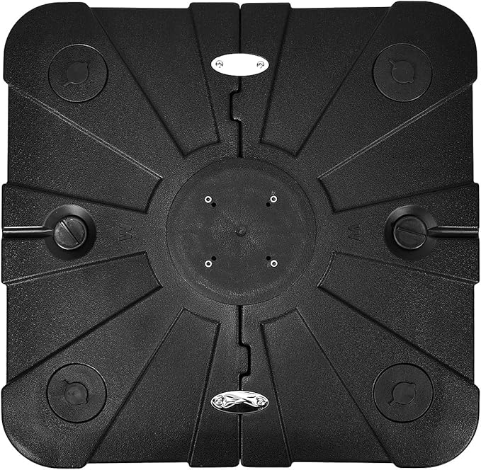 Tangkula Cantilever Offset Patio Umbrella Base Weight Stand with Wheels, 260lbs Wet Sand Filled Weight, Square Heavy Duty Outdoor Umbrella Base Plate w/Crossbar, Umbrella Stand Base